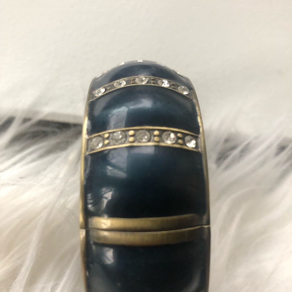 Blue and silver bracelet with hinge opener
